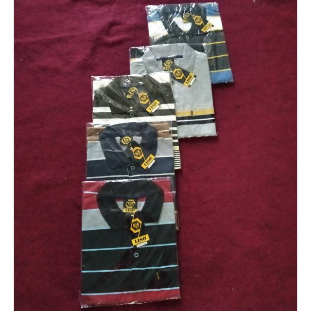 Paket hemat Kaos kerah uk L 5pcs