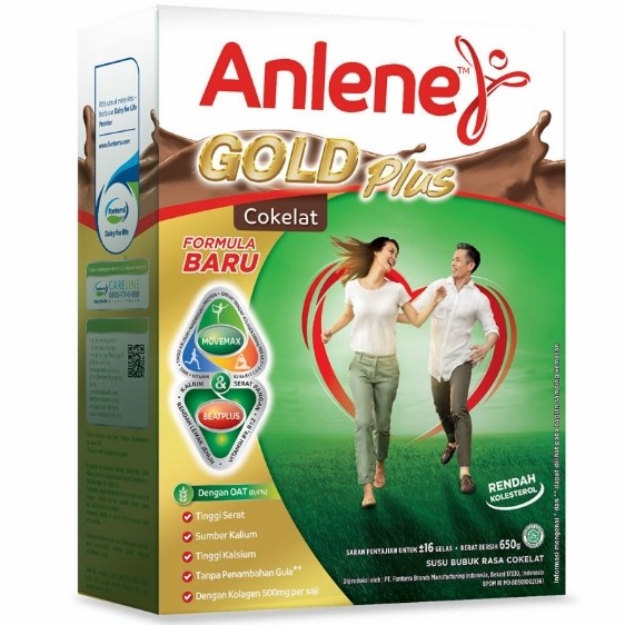 

Susu Anlene Gold plus susu bubuk cokelat dan vanilla 650g PROMO