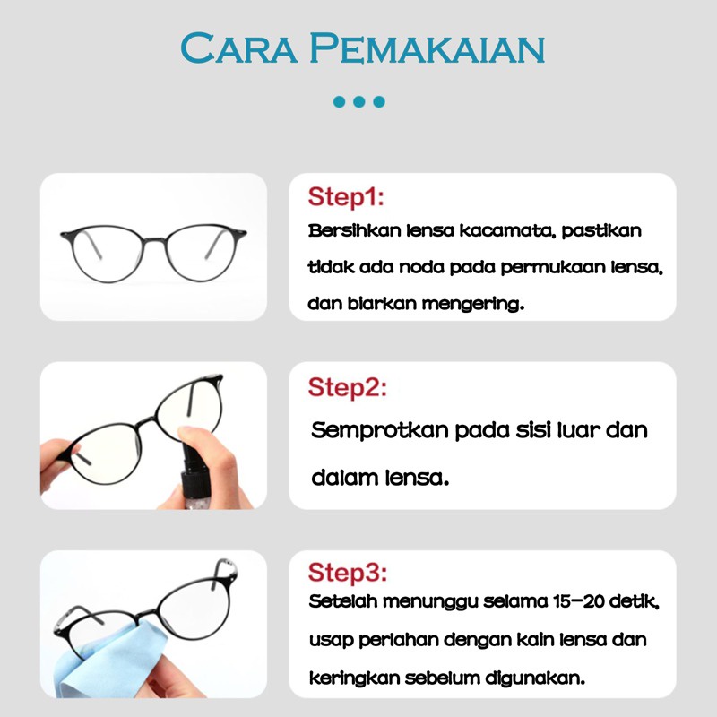 Pembersih Spray Anti Fog/Anti Embun/Anti Uap Multifungsi Lensa Kacamata/Camera/Layar HP/Layar Komputer-4