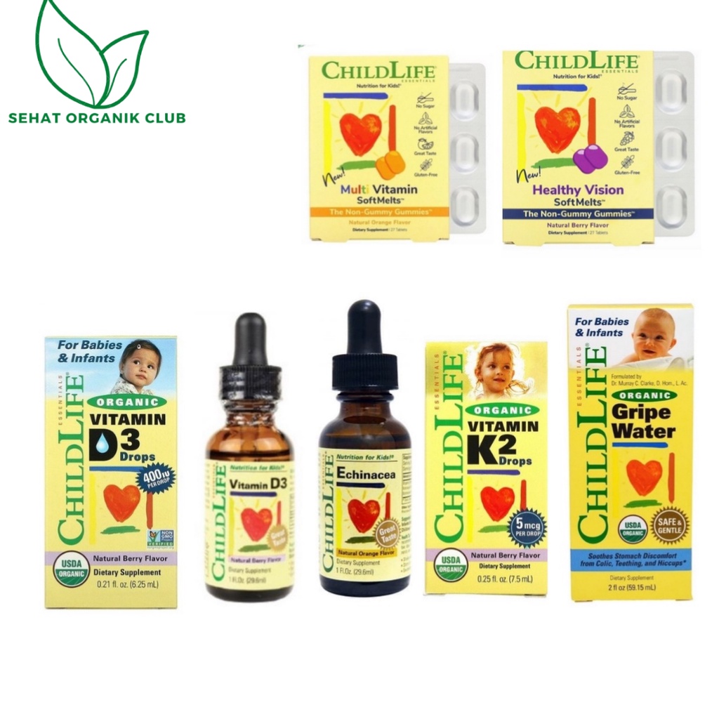 Childlife Child Life Organic Vitamin D3 Drops 6.25 Ml ; Vitamin D3 29.6 Ml ; Echinacea 29.6 ml ; Mul