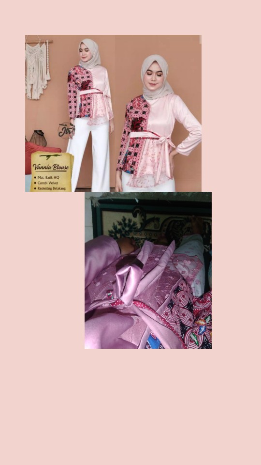 Tey-17 Batik Wanita Asj Sa Hrb026 Kenongo Kemeja Tosca Pendek