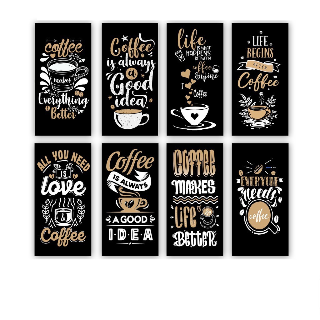 Ukuran (18x30cm) pajangan Poster Coffee hiasan dinding shabby Cafe Motivasi Quotes Dekorasi Dapur Rumah Kamar Wall Decor