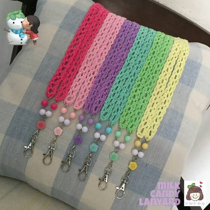

Tali Name Tag Milkcandy Pink Gantungan ID Card Lanyard Kalung