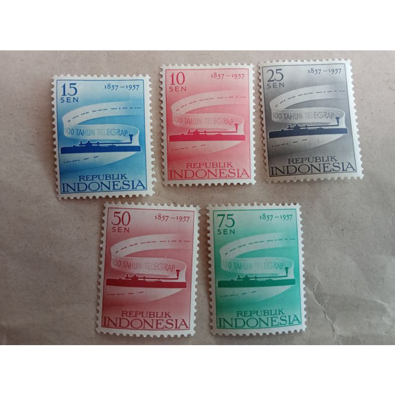 

prangko 100 th telegram 1957