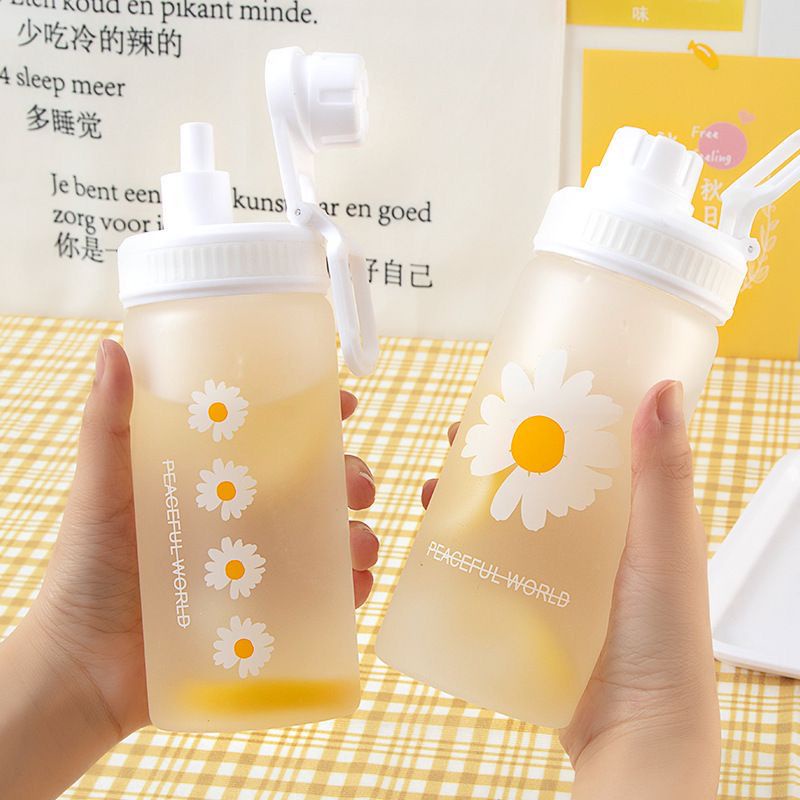 [JINGO] Botol Minum Daisy Korea 600ml BPA Free Botol Minum Anak Sedotan Anti Tumpah Viral Aesthetic