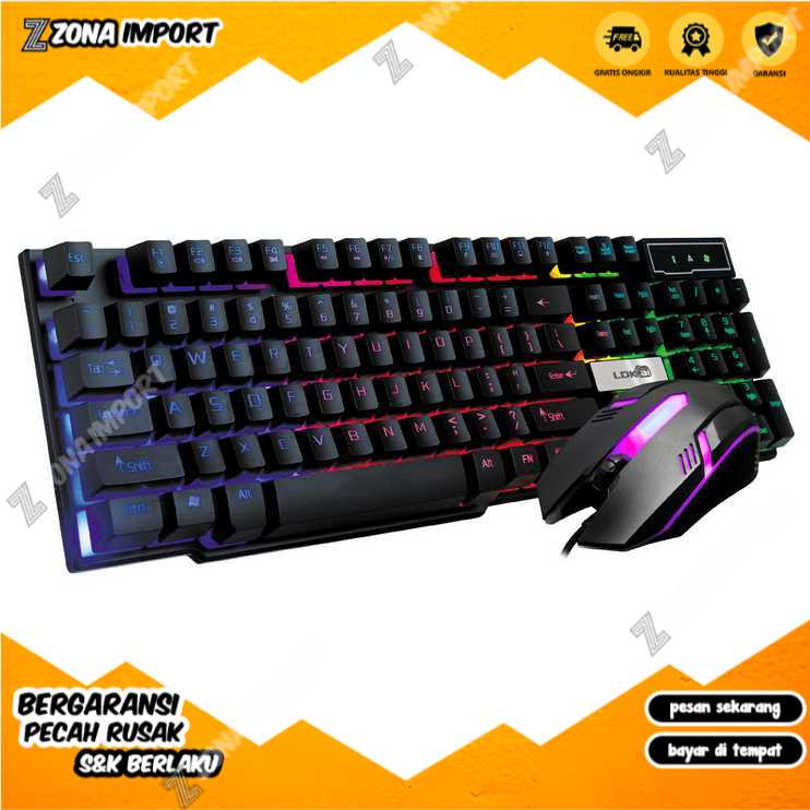 Mouse dan Keyboard Gaming Keyboard LED with Mouse