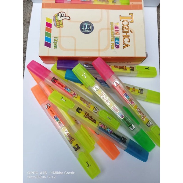 

[1 pak] stabilo dua warna tozcha isi 12 pcs/ highlighter two color