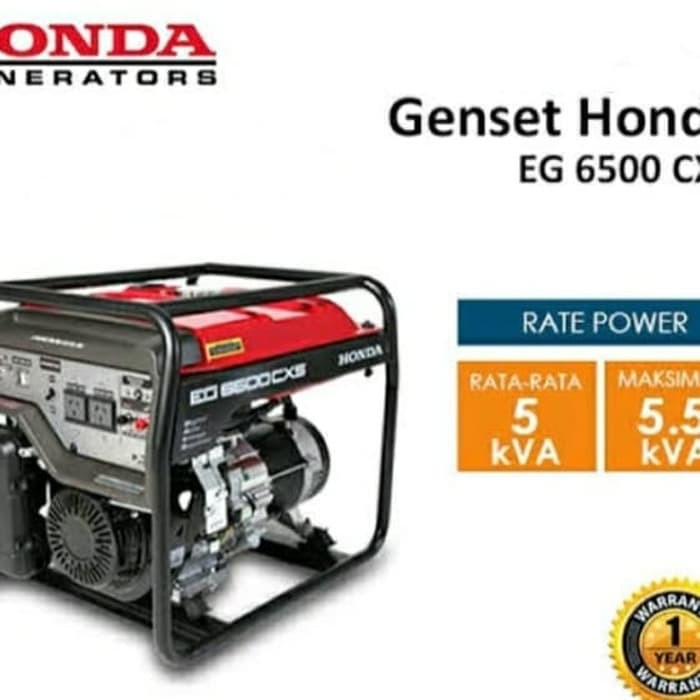 DLN |  genset/generator bensin merk honda eg6500cxs (tanpa aki)