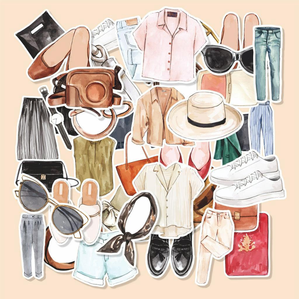 

(50 pcs)murah cetak Random stiker satuan tema FASHION