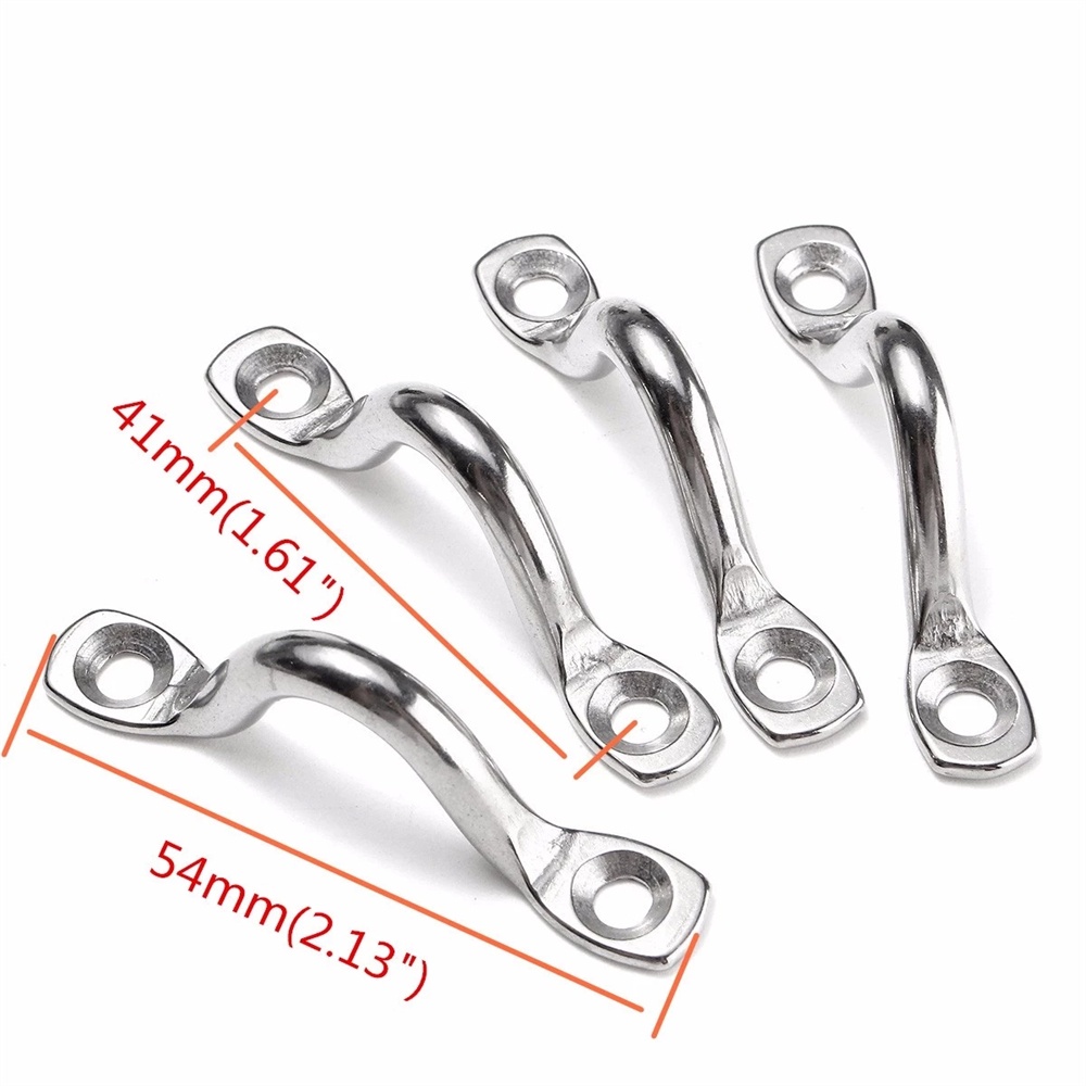 QUINTON Durable Saddle Clip Stainless Steel Staple Ring Hook Wire Eye Straps Boat Yacht Ship Marine Plate 4Pcs Water Sports Racing Boats Steel 315 Handle Doorknob