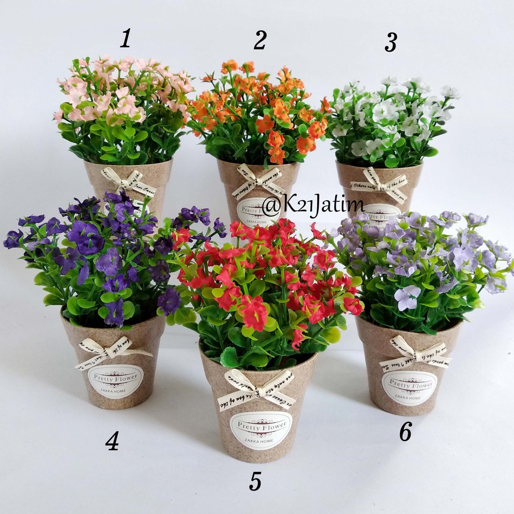 VB17 Vas Pita Bunga  Artifisial Kecil Flower Pot Mini 