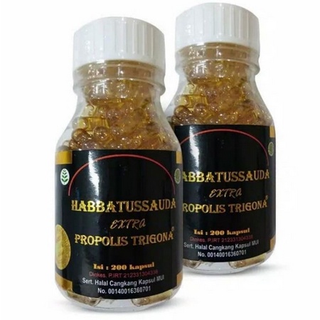 Habbatussauda Extra Propolis Trigona 200 kapsul UMS / Habatusauda asli UMS