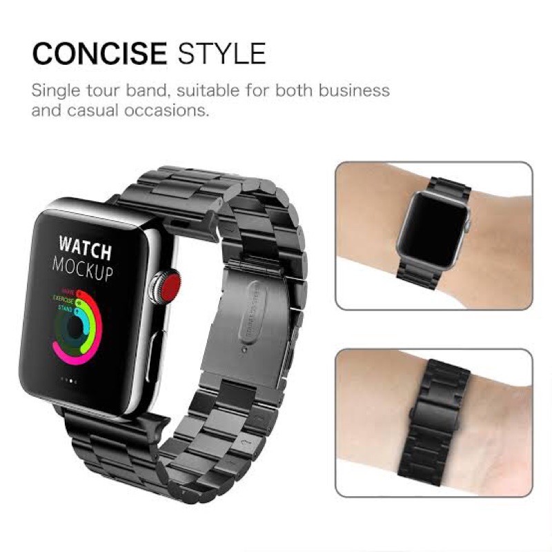 ✅MURAH-STRAP STAINLESS STEEL APPLE WATCH Untuk Series 1 2 3 4 5 SE 6 (SIZE 38 40 41)