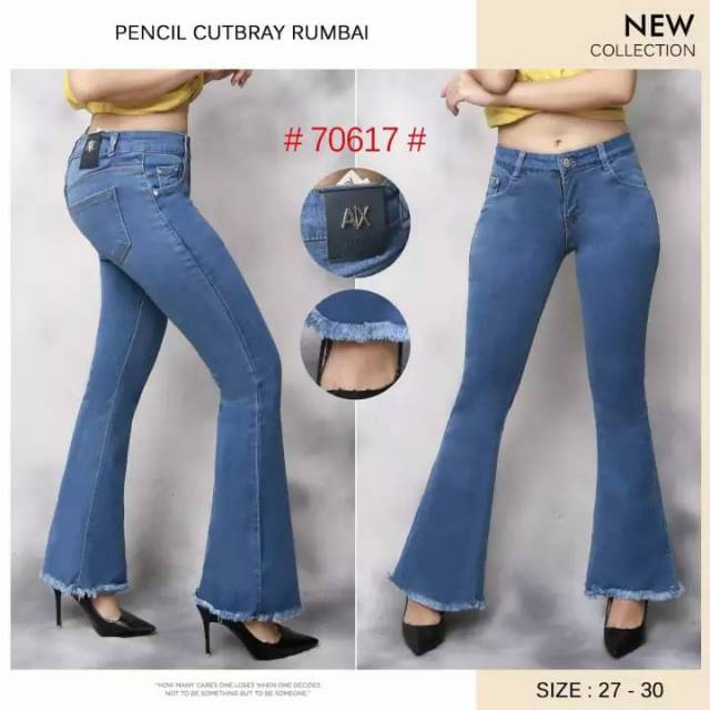  Celana  Jeans Cutbray  terbaru  size 27 30 strect COD 