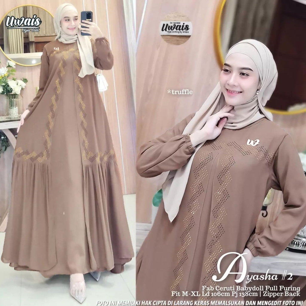 olshop mugfa baju gamis ayasha maxi dres kekinian 2022 baju gamis wanita terbaru gamis seruty bebido