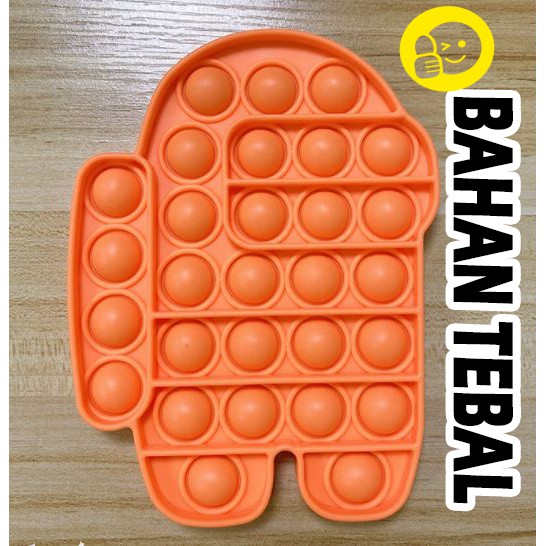 POP IT Among Us Rainbow / pop it fidget toy among us MURAH-AmongUs Orange