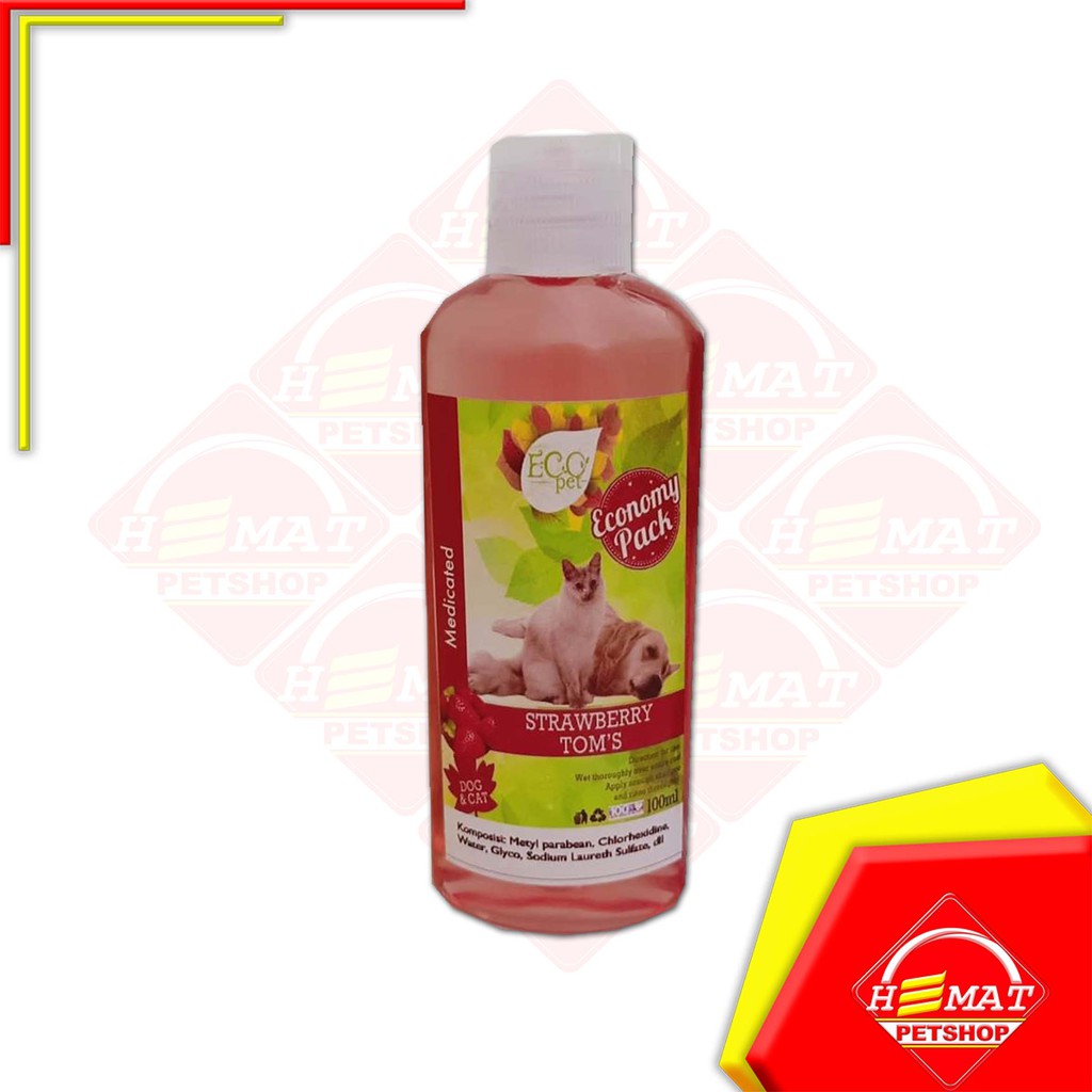 Eco Pet 100ml Strawberry Tom's / shampoo kucing shampoo anjing