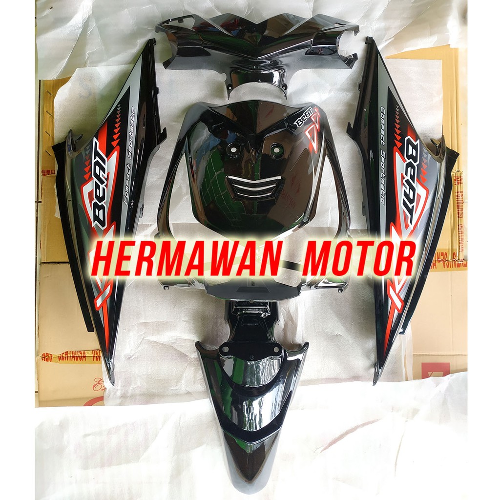 Body Honda Beat Karbu Warna Hitam Th 2008 2012 Dan Stiker Shopee