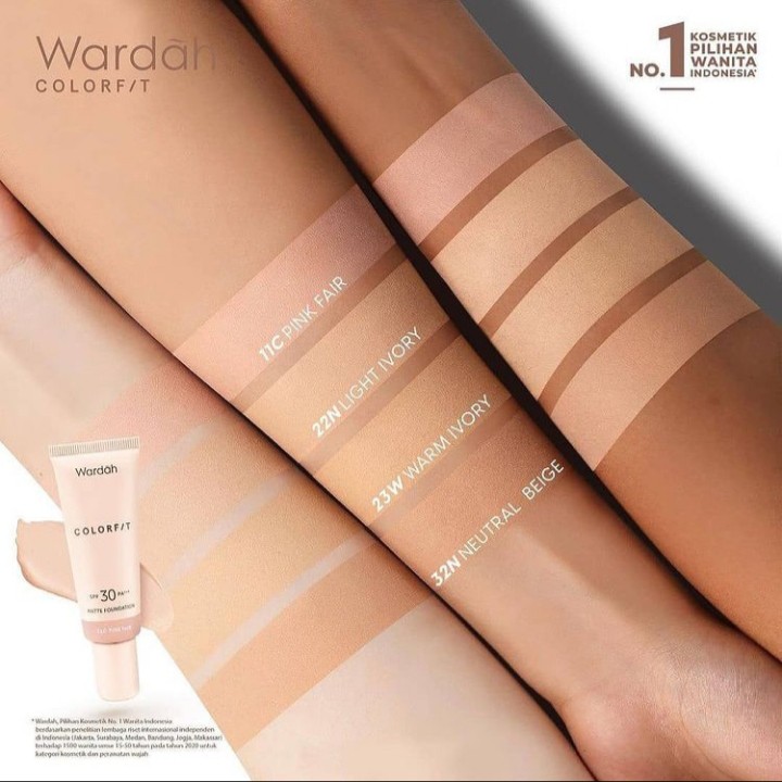 wardah colorfit matte foundation 25ml