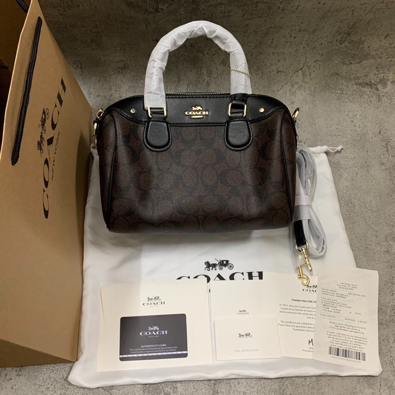 Coach Mini Bennet Satchel Signature smoke Brown