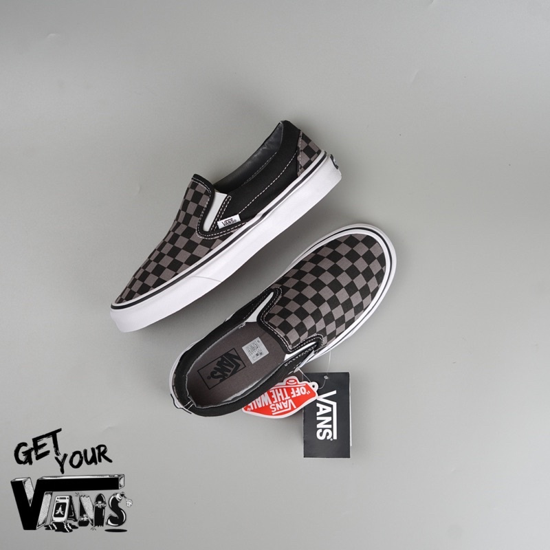 Vans Slip on Checkerboard Black Pewter Original 100% Bnib