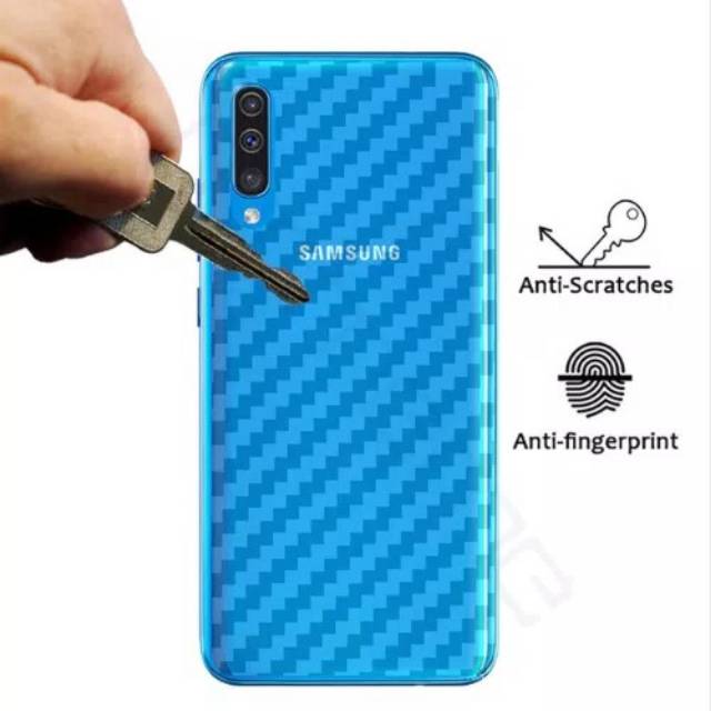 carbon fiber Samsung A30 2019 back screen guard anti gores BELAKANG