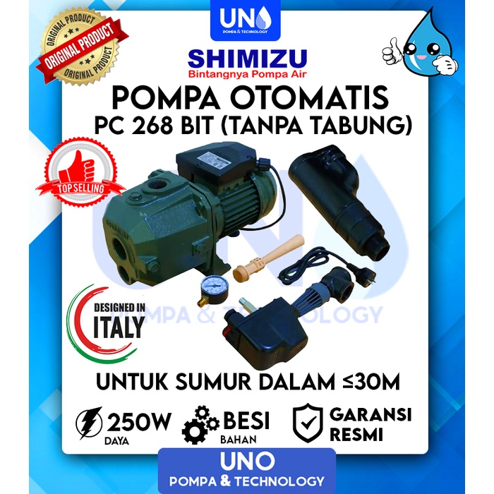 Pompa air Shimizu Jet Pump PC-268 BIT / PC 268 BIT / PC268 BIT (Tanpa tabung)