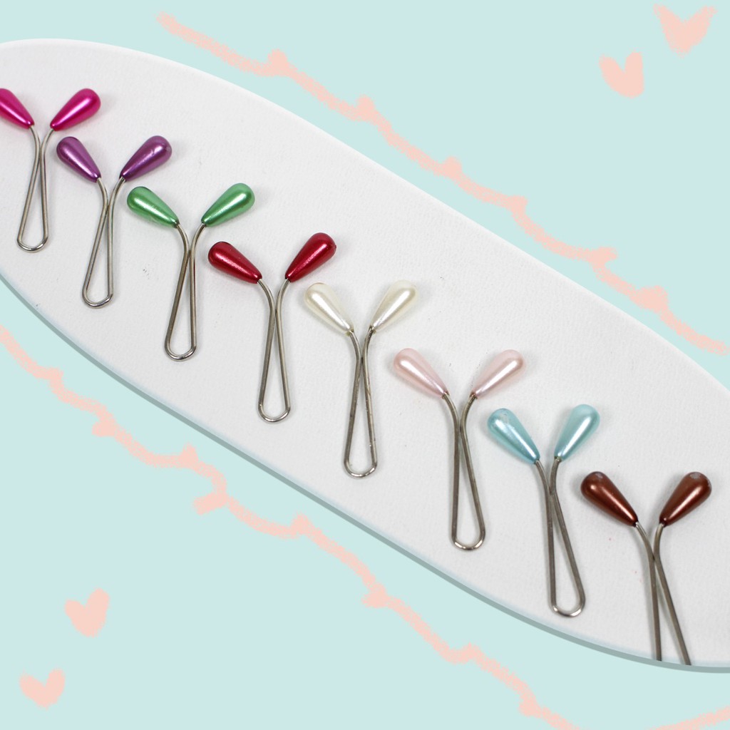 Peniti Tuspin Jilbab / Kerudung Klip Turki Mutiara Lonjong 0A10