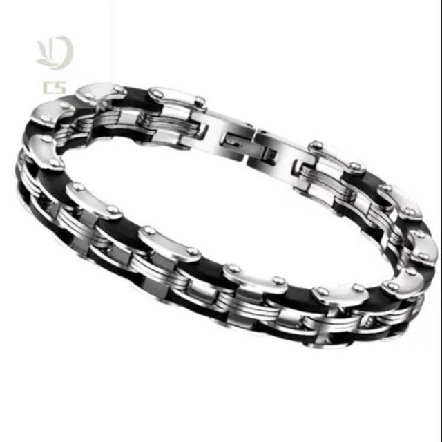 Gelang Tangan Pria Keren Titanium