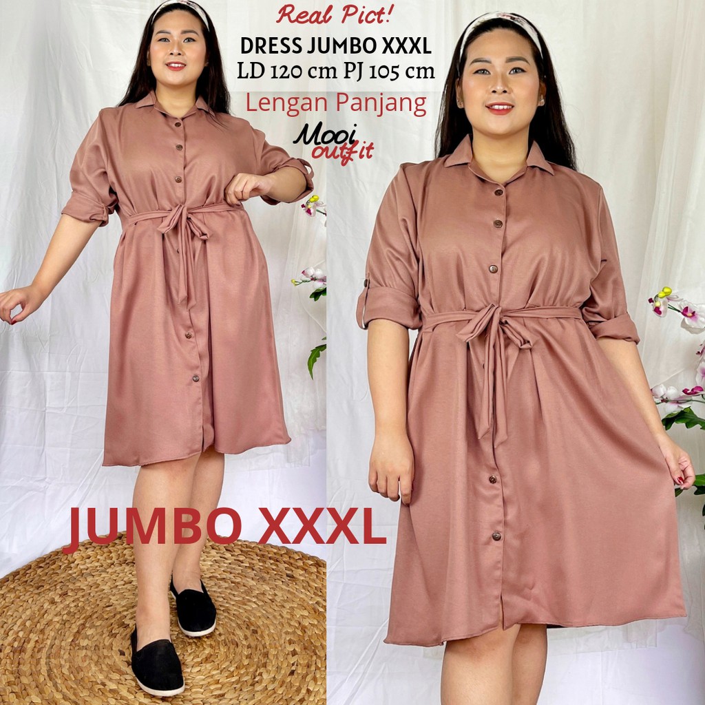 Dress Wanita Jumbo Ld 120 / Dress Kasual Jumbo /Dress Jumbo Murah Ld 120 Kekinian