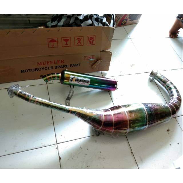 knalpot kawahara ninja rr.ninja r.ninja ss.rainbow pelangi.bahan stenlis.warna permanen