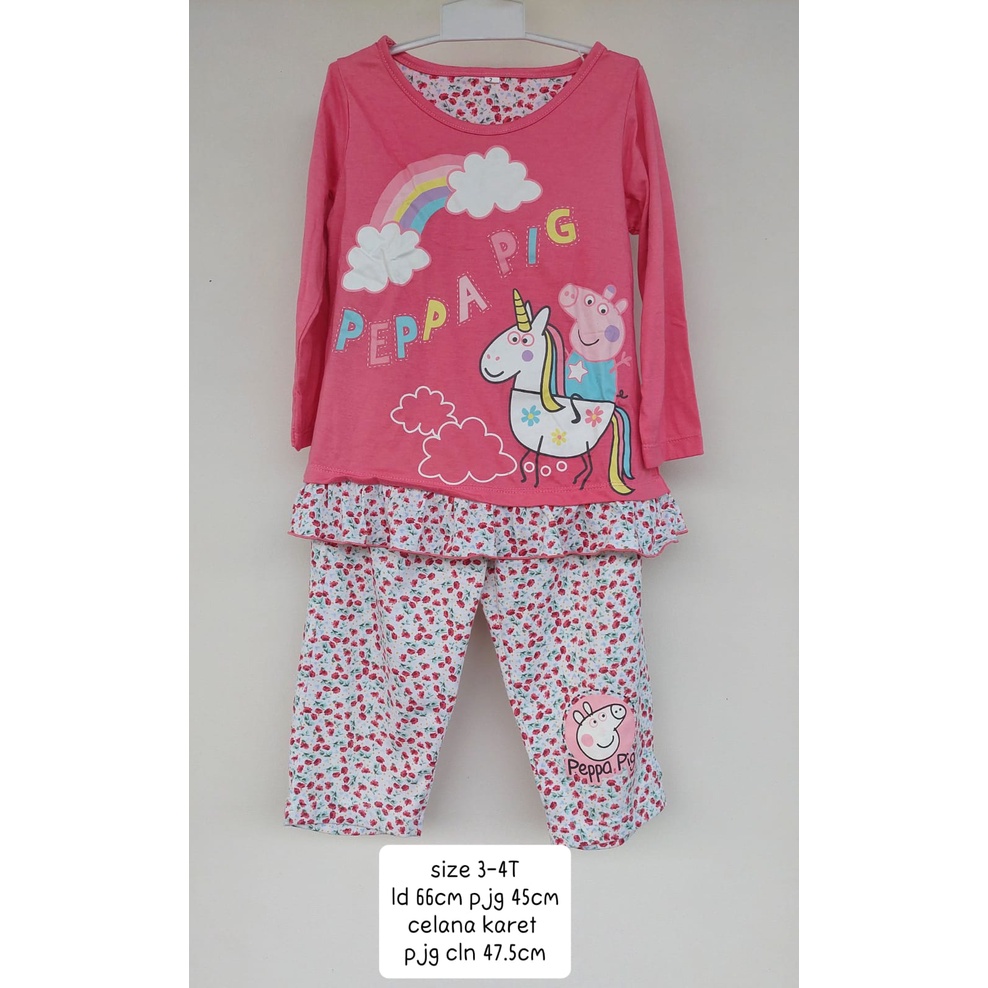 sz 2-4T NEW piyama baju tidur anak lengan panjang peppa pig murah adem