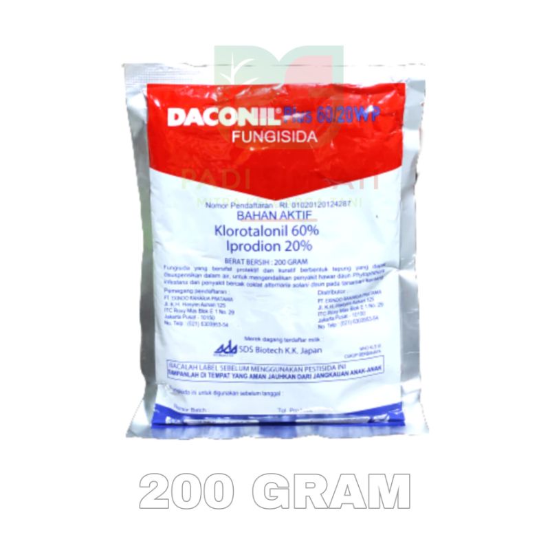 Fungisidan DACONIL PLUS 60/20 WP kemasan 200-GR