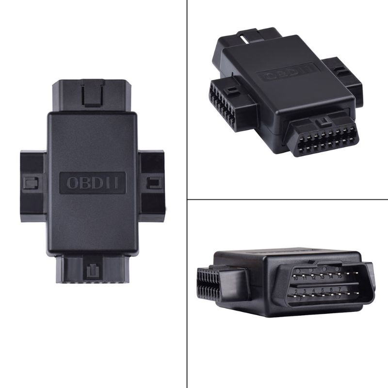 Cre Adapter Konektor Plug 1 Male Ke 3 Female 16 Pin OBD2 Untuk Diagnostik Mobil