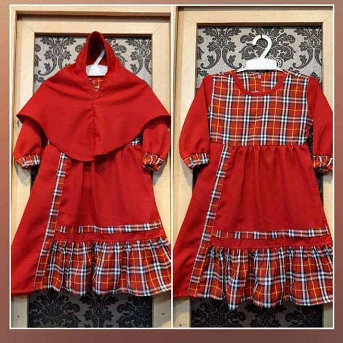Gamis Anak Set Khimar Sabila Syari Kids CG Bahan Mosscrepe Dress Kids Casual Kekinian Baju Muslim An
