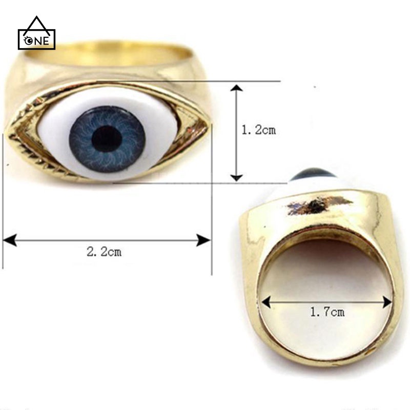 COD❤️Cincin Gotik Untuk Wanita Bentuk Mata Vampir Model Besar Gaya Retro Fashion A.One