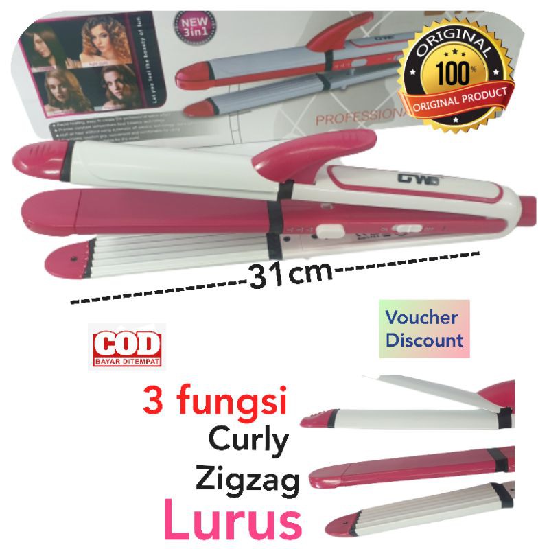 Catokan Rambut Terbagus Gowei Alat catok Terbaru curly lurus kriting zigzag ori dan Catok 3in1 Murah