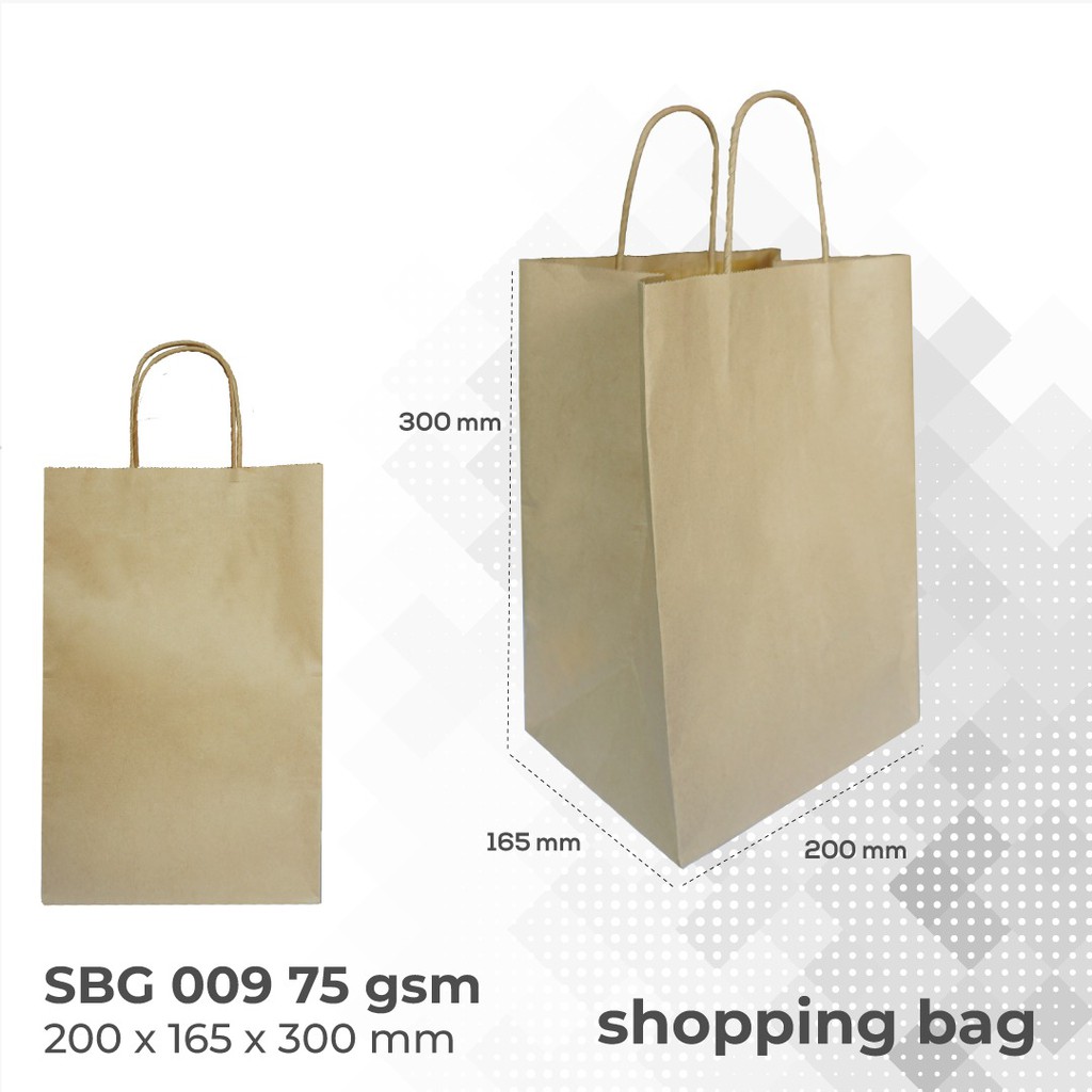 Tas Belanja Paper Bag Shopping Bag Kantong Belanja (SBG9-20X16.5X30 Cm)