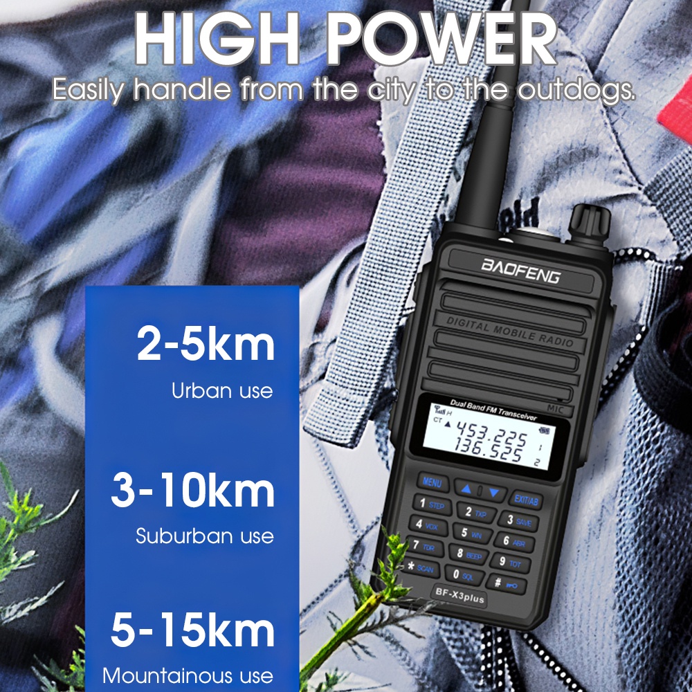 AKN88 - HT BF-X3 Plus Walkie Talkie Dual Band 128CH 18 Watt 9500 Mah