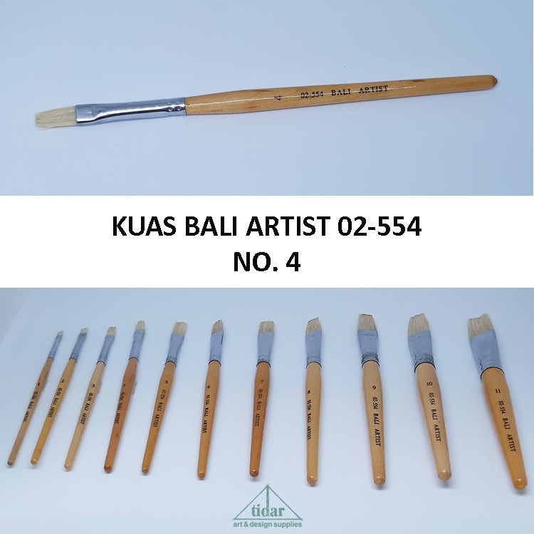 

Brush / Kuas Bali Artist 02-554 Bristle Gepeng / Datar / Flat No. 4