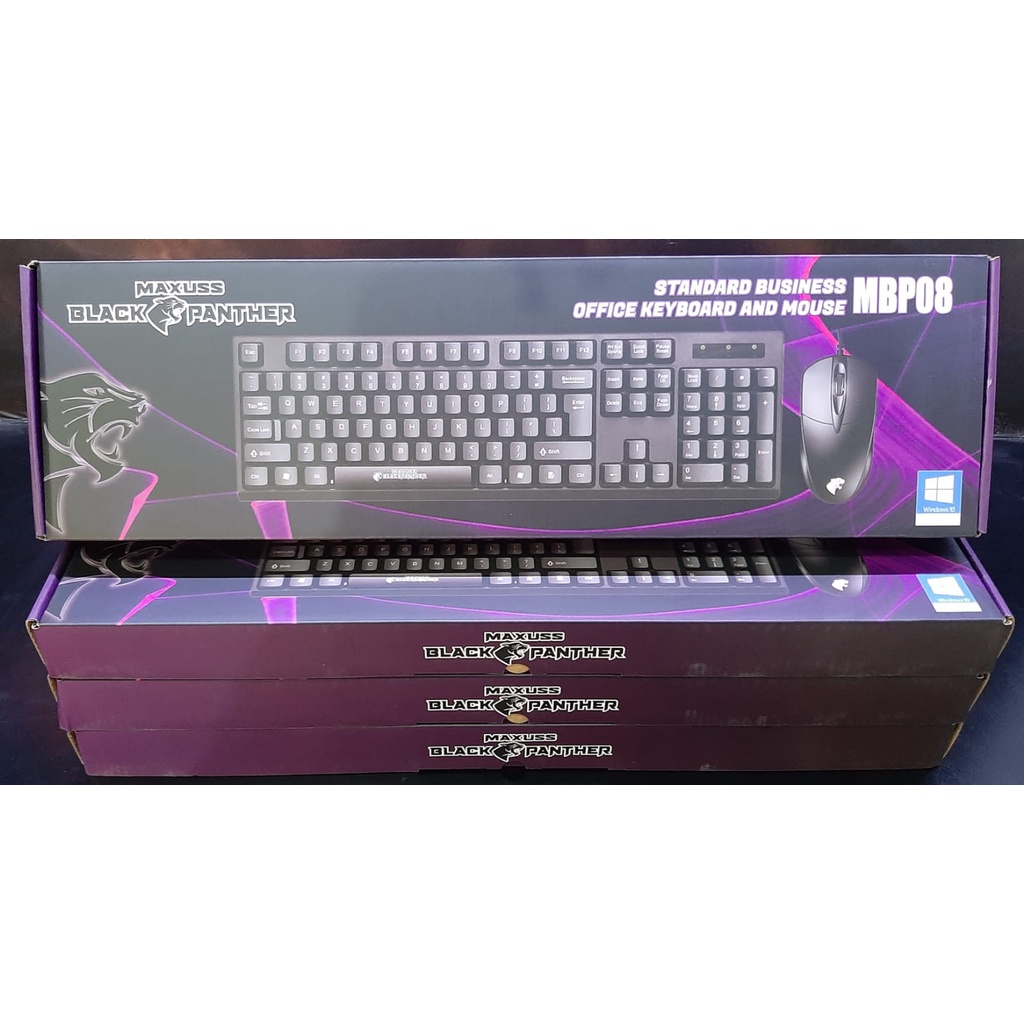 Paket Keyboard + Mouse Black Panther MBP08 NAMPOL GAN