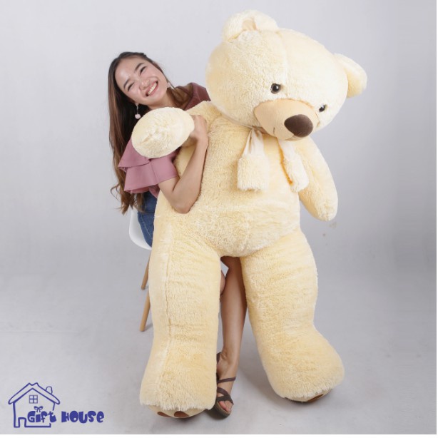 Boneka Teddy Bear FLUFFY SYAL SUPER JUMBO 1,5 METER Boneka Beruang Besar Cocok Buat Kado Ulang Tahun Pasangan