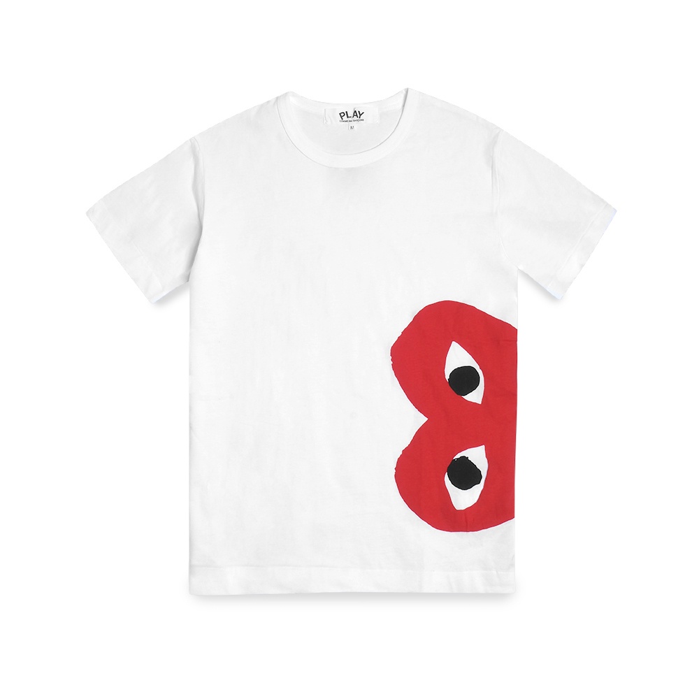 CDG Play Side Half Heart T-Shirt White