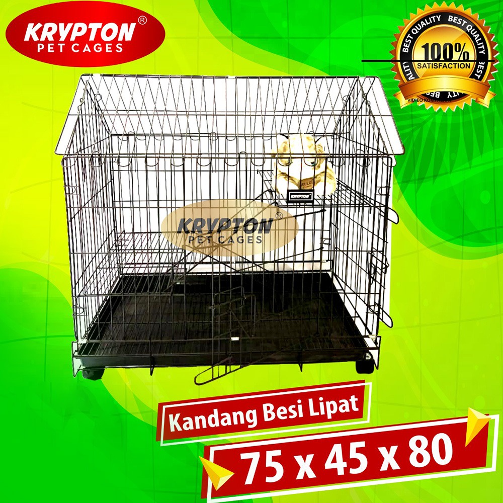 Kandang Kucing Tingkat 2 Jumbo XL 75x45x80 atap (bisa untuk 2-3 ekor kucing dewasa)