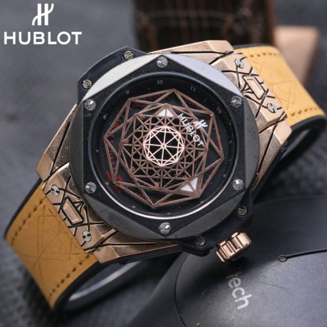 JAM TANGAN PRIA HUBLOT LEATHER KULIT KEREN JAM COWOK HITZ LARIS KEKINIAN IMPORT