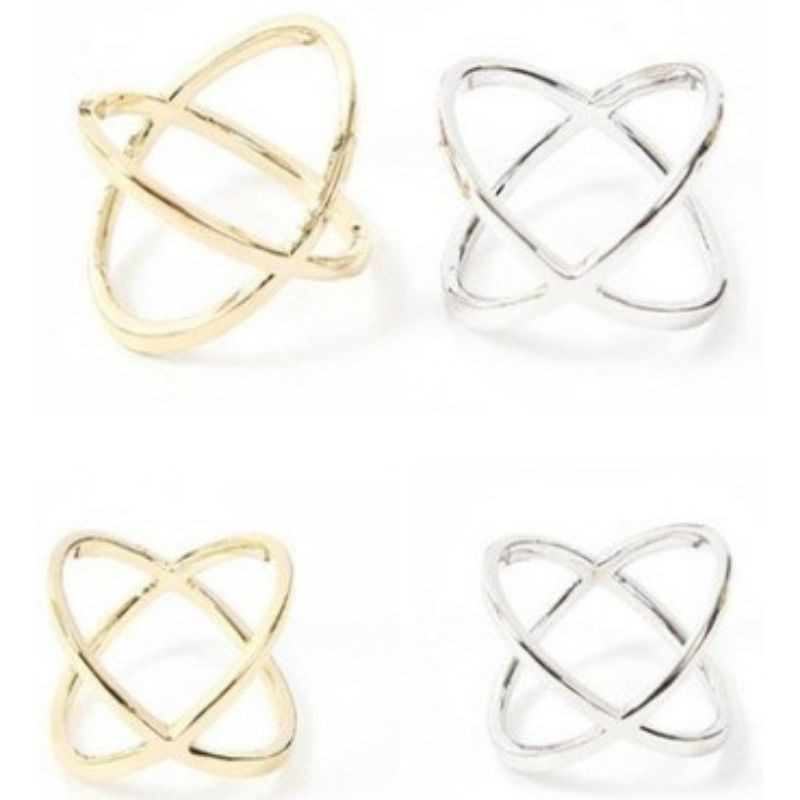 Cincin Sterling Korea Model Silang Korean Opening Ring