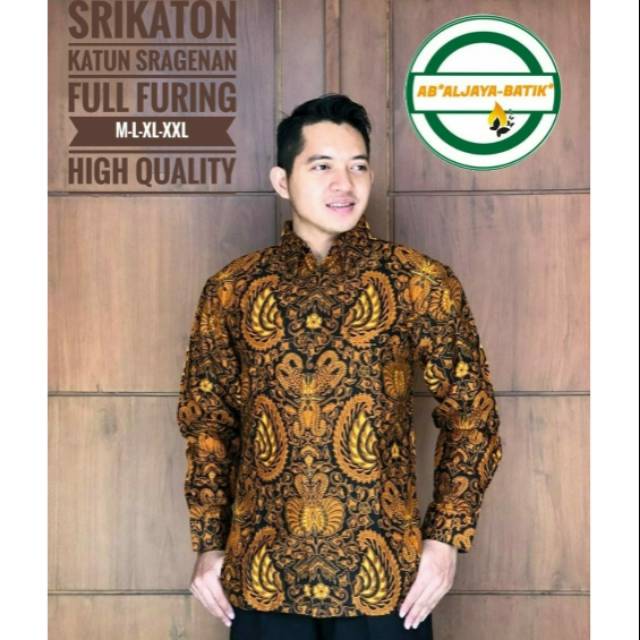 Kemeja Batik Lengan Panjang / Lengan Pendek SRIKATON COKLAT