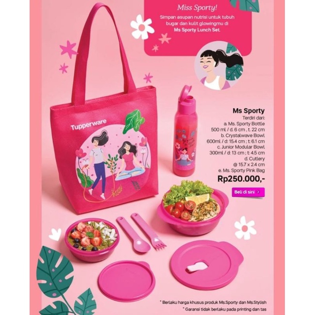 

Tuperware Aneka Bekal Ms Sporty / Go Green Lunch / Simply Lunch Set Bekal Makan