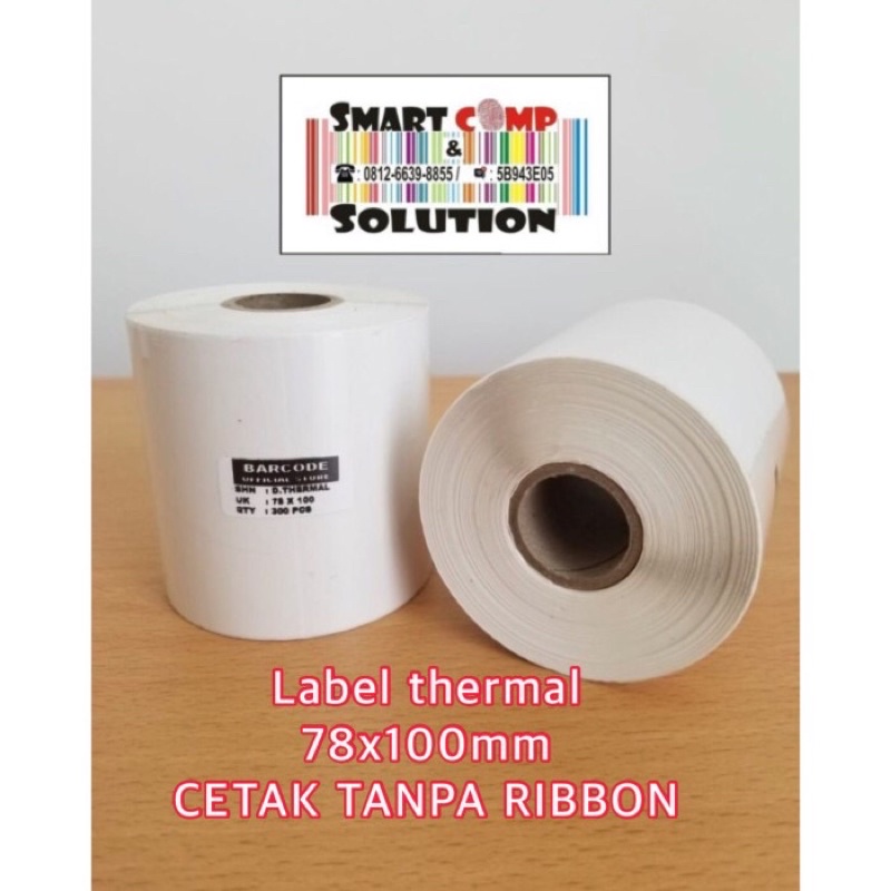 Stiker Label Barcode Thermal 78x100 mm / 78 x 100 mm / 78x100mm 300pcs