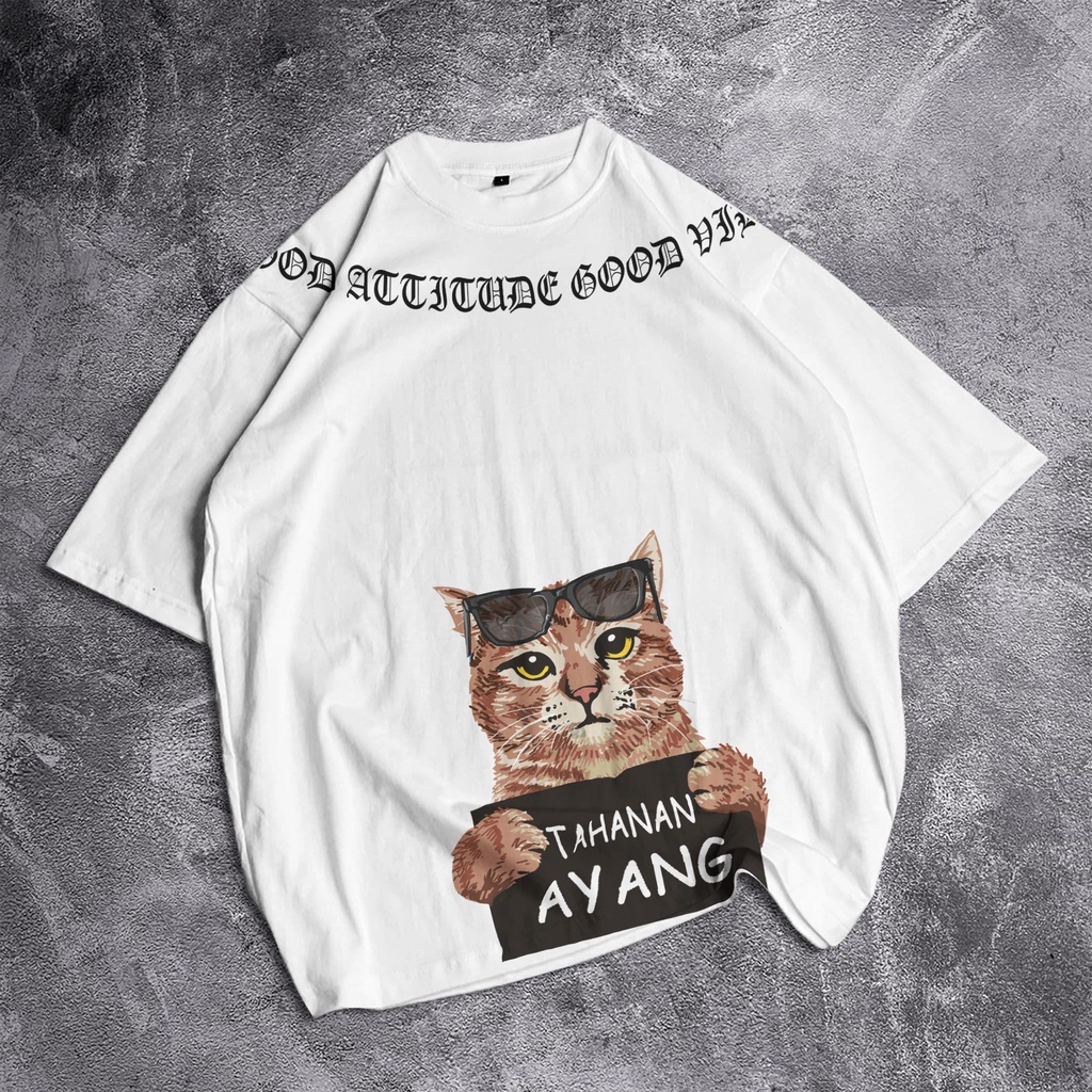 KOSPOLOSBDG KAOS OVERSIZE KUCING OREN V2 COD CASUAL UNISEX